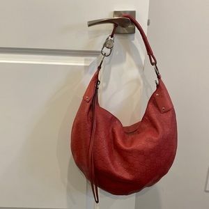 Gucci Red Leather Hobo Bag